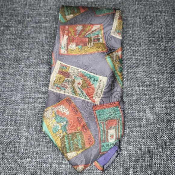 Geoffrey Beene ChinaTown‎ On Broadway Silk Tie Mens - Picture 1 of 4